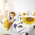 thumbnail image 4 of jejeloiu Natural Plant Sunflowers Full Size Comforter Sets,Purple Lavender Bedding Sets For Girl Teens 3pcs, 4 of 8