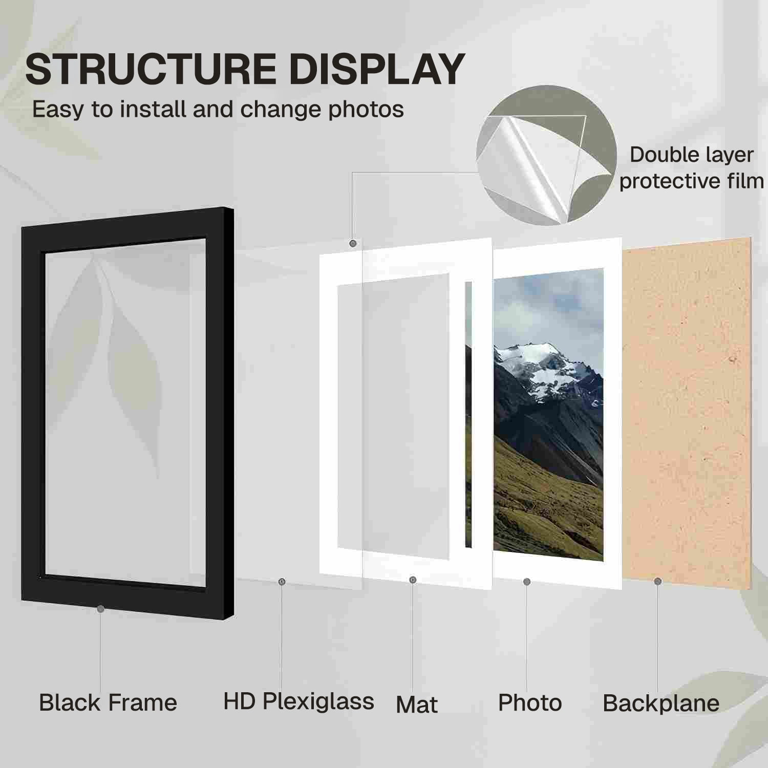 Behome Diploma Frame Set of 6, Black Certificate Frame, Display Pictures 5.9 x 7.8 with Mat or 7.3 x 9.8 Without Mat, for Wall and Tabletop