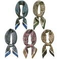thumbnail image 1 of Coofit 5PCS Ladies Square Scarf Fashion Leopard Print Neck Scarf Neckerchief Scarf, 1 of 10