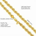 thumbnail image 4 of LIFETIME JEWELRY 7mm Rope Chain Necklace 24k Real Gold Plated-Women and Men (24 inches), 4 of 7