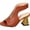 Brown, variant on Women's Chunky Block Heel Sandals Open Toe Slip On Slingback Ankle Booties for Casual Outdoor Brown