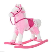 Kids Plush Pink Rocking Horse Pony w/ Realistic Sounds