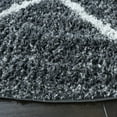 thumbnail image 3 of SAFAVIEH August Romayne Diamond Shag Area Rug, Dark Grey/Ivory, 6'7" x 6'7" Round, 3 of 8