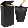 thumbnail image 5 of Xiyztok 105L Recycling Bin Large Capacity Recycle Bin with Lid Removable Reusable Bag Foldable Storage Container Bamboo Handle Recycle Bottle Bin for Kitchen Indoor, 5 of 9