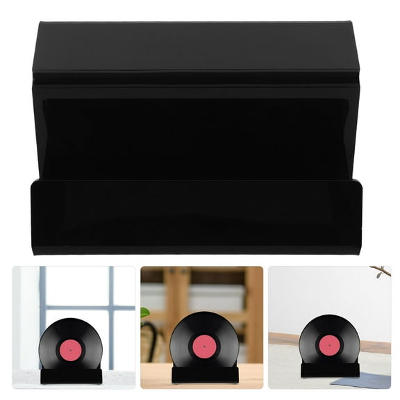 HAKIDZEL Vinyl Holder Rack Vinyl Record Display Rack Acrylic Black 1Set
