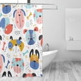 thumbnail image 3 of XMXT Waterproof Shower Curtain Liner with Iron Hooks, Cartoon Colorful Dogs Design Shower Curtains for Bathroom Decor Accessories, 72 x 72 inches, 3 of 8