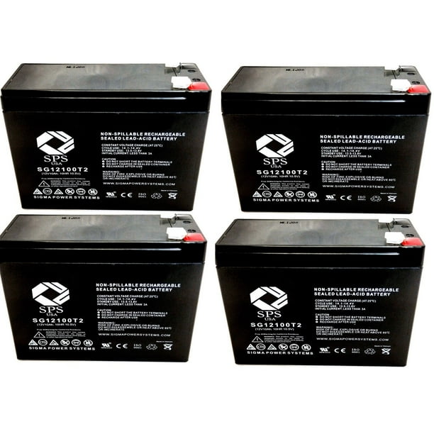 SPS Brand 12V 10Ah Replacement Battery for Ademco/Adi 5140XM (4 Pack
