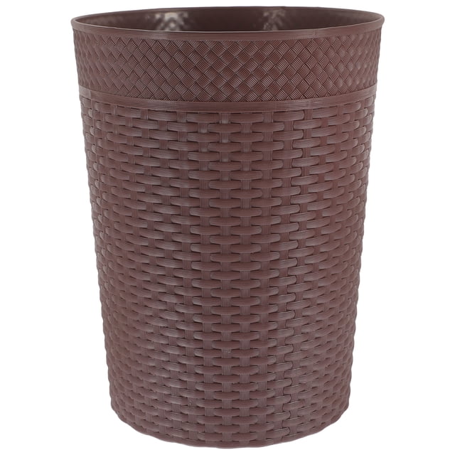 Imitation Rattan Woven Trash Can Wastebasket Bedroom Living Room Bathroom Trash Can