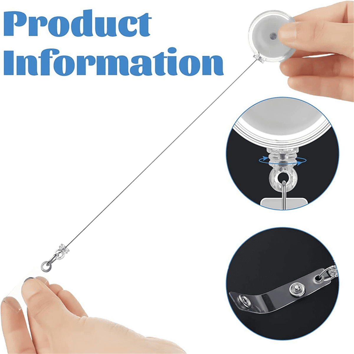 30Pc DIY Retractable Badge Holder Reels with Swivel Alligator Clip and Clear Circle Acrylic Sheet Badge Reel Blanks DIY