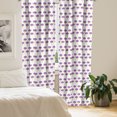 thumbnail image 2 of Ambesonne Thistle Window Curtains, Abstract Motif Print, Each 28" W x 95" L, Pale Orange Purple, 2 of 4