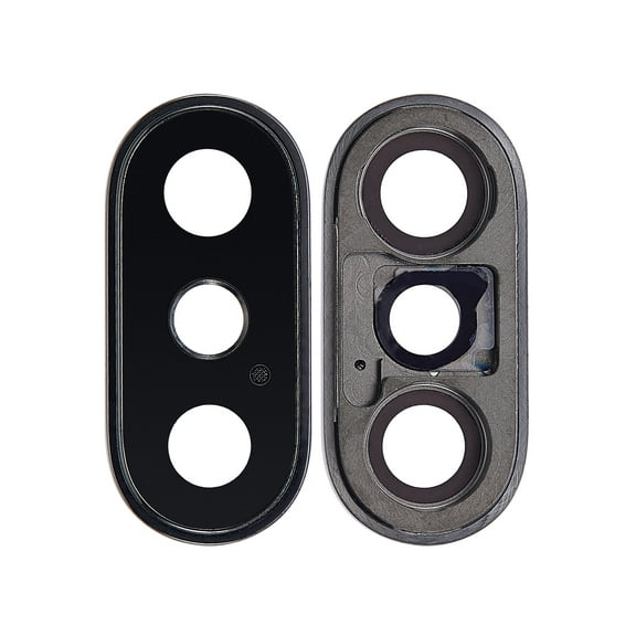 Replacement Back Camera Lens With Bracket & Bezel Compatible For iPhone XS / XS Max (Space Gray) (Real Sapphire l Premium) (10 Pack)