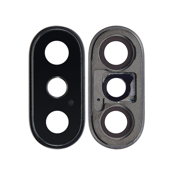 Replacement Back Camera Lens With Bracket & Bezel Compatible For iPhone XS / XS Max (Space Gray) (Real Sapphire l Premium) (10 Pack)