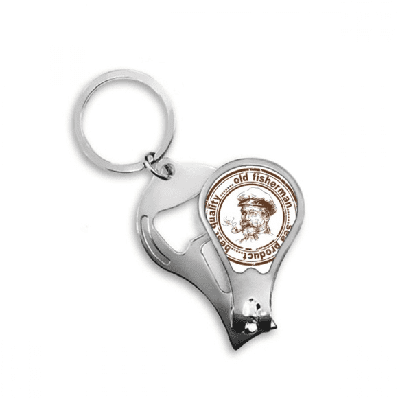 Old Fisherman Captain Classic Country City Fingernail Clipper Cutter Opener Key Chain Scissor