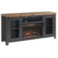 thumbnail image 2 of Martin Svensson Home Bolton 65" TV Stand w/ Electric Fireplace Black and Natural, 2 of 7
