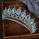 thumbnail image 4 of Corona nupcial barroca, corona de princesa de cristal de alta calidad, Tiara de cumpleaños, accesorios de vestido de novia (azul), 4 of 5