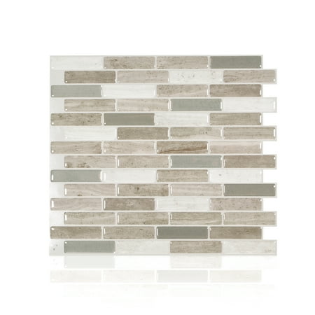 Boxes Porcelain Mosaic Tiles - Smart Tiles 10.20 in x 9 in Peel and Stick Self-Adhesive Mosaic Backsplash Wall Tile - Milenza Vasto (each)