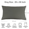 thumbnail image 3 of Zippered Pillowcases Covers Egyptian Cotton 2-Pack (20 x 36 Inch, Dark Gray), 3 of 5