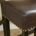 thumbnail image 6 of 30-inch Backless Brown Faux Leather Counter Stools (Set of 2) - Modern Style with Durable Hardwood Frame, 6 of 8