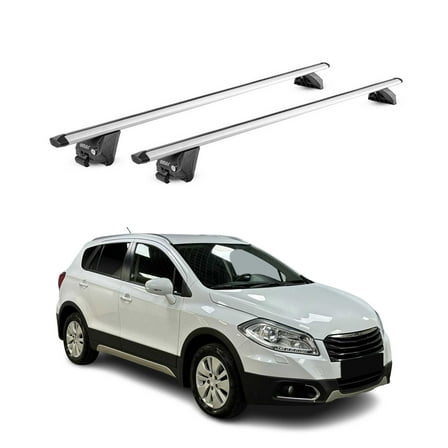 OMAC Roof Rack Cross Bars Fits Suzuki SX4 S-Cross 2014-2021 Silver Carrier 2 Pcs