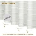 thumbnail image 4 of Extra Long Farmhouse White Shower Curtain Boho, 72 x 84 Cotton Blend Tufted Weave Waffle Stripe Textured Heavy Duty, Fabric Shower Curtain for Bathroom, Hotel, 4 of 17