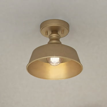 Luxury Modern Farmhouse Ceiling Light, 7''H x 10''W, Brushed Brass Finish, Athlone Collection, by Urban Ambiance