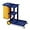 Blue, variant on TUFFIOM Commercial Traditional Cleaning 3-Shelf Janitorial Cart, 500 Lbs Capacity Housekeeping Cart, Wheeled with Yellow VinylBag and Cover w Lid, Black
