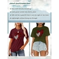 thumbnail image 3 of Anbech Heart Printed T-Shirt for Women Casual Graphic Junior Girls Short Sleeve Tee Tops with Crew Neck, 3 of 10