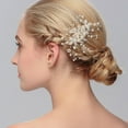 thumbnail image 6 of Teissuly Bridal Wedding Crystal Alloy Hair Accessories Hair Comb Pearl Pin Coil Hair Iron, 6 of 9