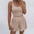 thumbnail image 5 of Ruimatai Women's Summer Tank Shorts Set Casual 2 Piece Outfit Soft Cotton Comfortable Sleeveless Lounge Wear Home Vacation Beach, 5 of 8