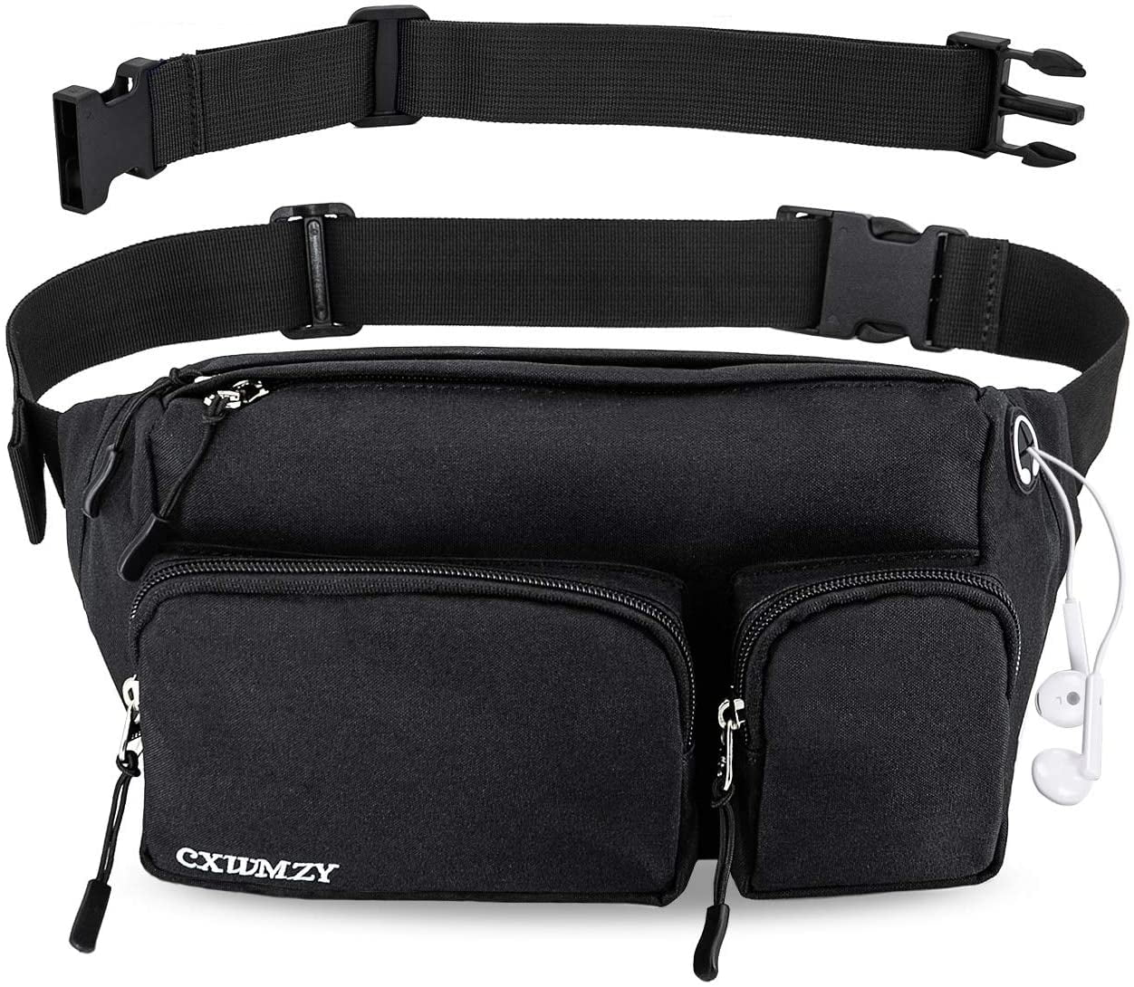 Not waterproof-BLACK Fanny Pack,Waist Bag for Women Fashionable Running Belt Waist Pack for Travel Walking Running Hiking Cycling Easy Carry Any Phone,Wallet 