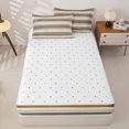 thumbnail image 4 of Erosebridal Modern Horizontal Stripe Zipper Twin Comforter Sets with Fitted Sheet and 2 Pillowcases,Textured Gradient Wash Zipper Bedding Set,Beige Grey,Reversible, 4 of 6