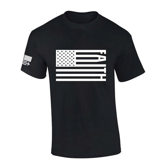 Trenz Shirt Company Mens Christian Tshirt Patriotic American Flag Faith Jesus Short Sleeve T-shirt-Black-6xl