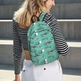thumbnail image 3 of Ratiio Great White Shark Print Canvas Backpack for Women & Men Retro Aesthetic Rucksack Basic Backpack for High School/College Students Travel Laptop Bag, 3 of 5