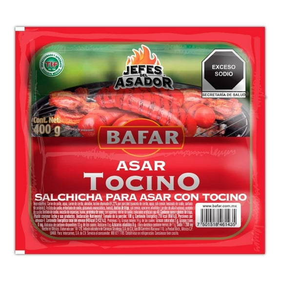 Salchicha para asar Bafar con tocino 400 g
