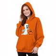 thumbnail image 5 of EchfiProm Womens Sweatshirt Oversized Hooded with Pocket Orange Soft Ghost Print Long Sleeve Tops for Ladies Pullover 3XL, 5 of 5