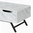 thumbnail image 5 of Throm White Faux Marble Grain Finish Lift-Top Coffee Table for Modern Living Rooms, 5 of 8