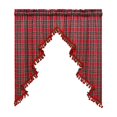 thumbnail image 2 of VOTRUDI 23.62×39.37in Plaid Christmas Tree Shape Swags Valance Curtains Light Filtering Snow Views Window Curtain With Tassel Fringe Farmhouses, 2 of 5