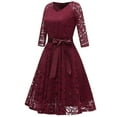 thumbnail image 2 of Vestido de Encaje de Manga Larga Con Cuello en V Y Temperamento Vintage Para Mujer Odeerbi  ODB114155, 2 of 5