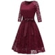 thumbnail image 2 of Vestido de encaje de manga larga sexy con cuello en V y temperamento vintage para mujer Fridja  nbo4374, 2 of 5
