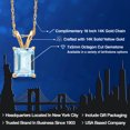 thumbnail image 2 of Gem Stone King 14K Yellow Gold Sky Blue Aquamarine Pendant Necklace for Women | 0.80 Cttw | Gemstone March Birthstone | Octagon 7X5MM | With 18 inch Chain, 2 of 6