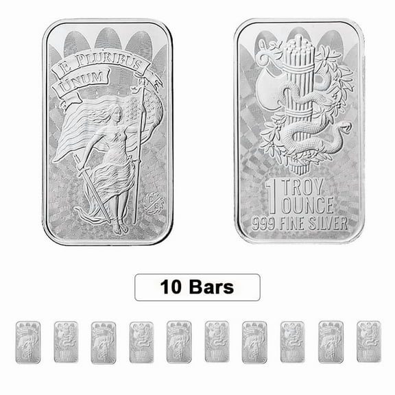 Lot of 10 - 1 oz Unity Silver Bar .999 Fine