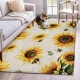 thumbnail image 3 of Rectangle Area Rug 3x5ft,Farm Sunflower Bee Vintage Letter Washable Carpet Non-Slip Runner Accent Rugs Indoor Floor Mat for Bedroom Living Room Decor,Country Watercolor Flower, 3 of 9