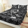thumbnail image 3 of Manfei Ice Hockey Twin Sheet Sets,Camo Print Twin Fitted Sheet,Girls Boys Sports Flat Sheet,Ultra Soft Home Decor,3pcs, 3 of 7