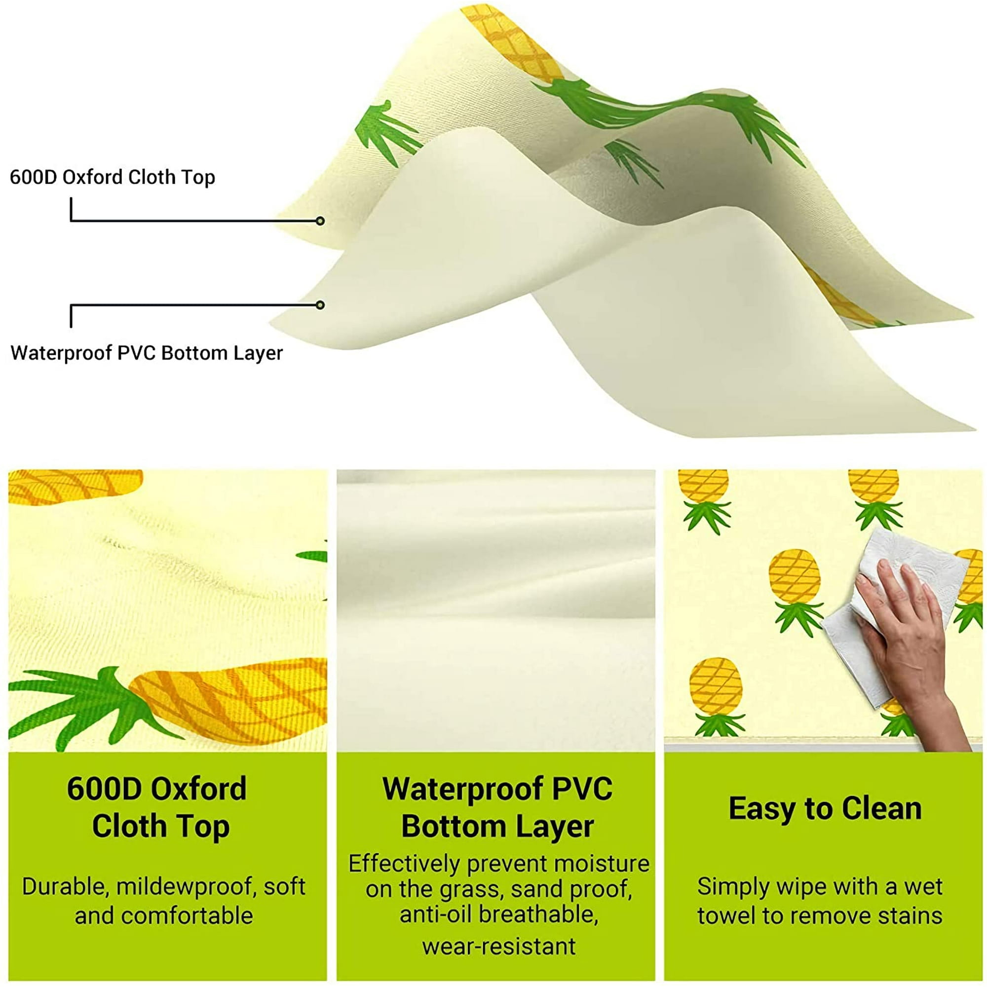 Yiailnter Miu Color Large Waterproof Outdoor Picnic Blanket Sandproof And Waterproof Picnic Blanket Tote For Camping Hiking Grass Travelling Dual Tri