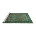 thumbnail image 2 of Ahgly Company Machine Washable Indoor Square Persian Turquoise Blue Traditional Area Rugs, 4' Square, 2 of 4