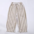 thumbnail image 2 of RUTAYY Toddler Kids Baby Girl Minimalist Striped Pants Daily Elastic Waist Trouser Cute Pants, 2 of 6