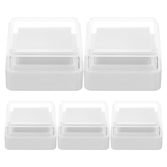 DEEPCRAFF 5Pcs White Blank Fingerprint Ink Pads for DIY Craft and Hobbyists 3.00X3.00X2.00in