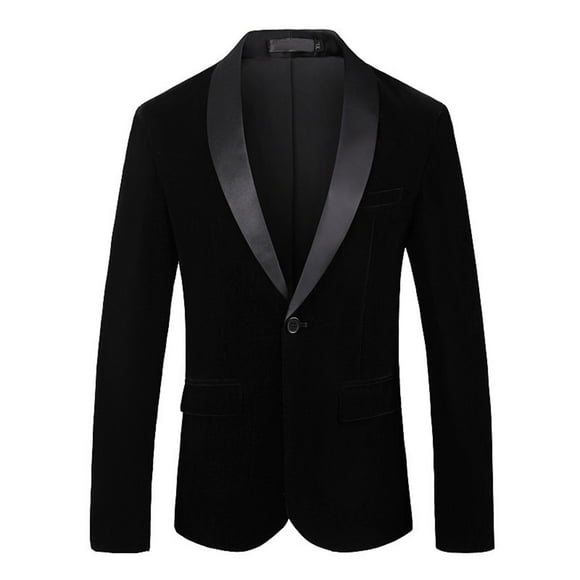 BOBOGOJP Mens Casual Suit Blazer Jackets One Button Regular Fit Linen Blend Sport Coat (Black,4XL)