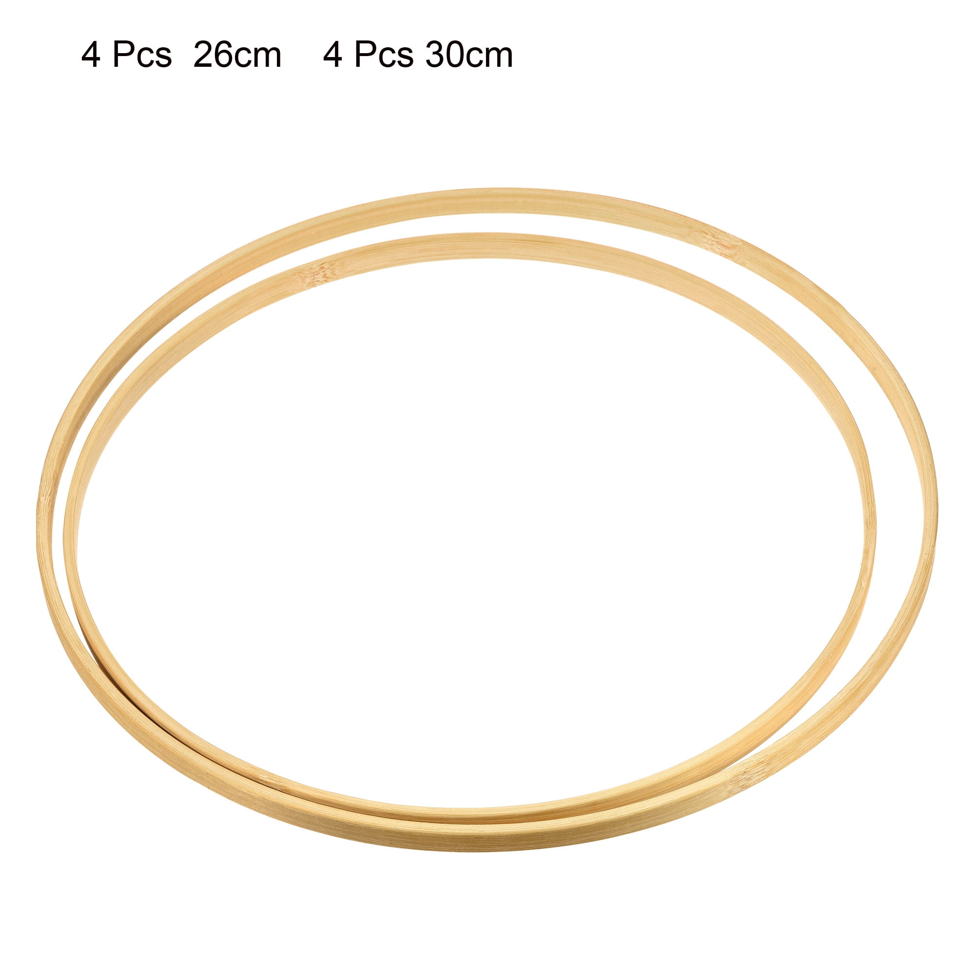 Uxcell 10 Inch 12 Inch Wooden Bamboo Floral Hoop Rings 8Pcs in 1 Set