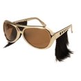 thumbnail image 2 of Jacobson Hat Company Gold Frame Classic Elvis Costume Sunglasses w/ Sideburns,One Size, 2 of 4